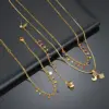 Copper 14K Gold Plated Simple Style Plating Star Earrings Anklet Necklace