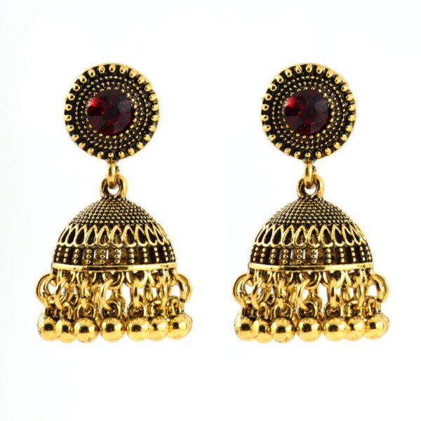 Wholesale E076 Retro Ethnic Style All-match Elegant Bohemia India Europe and America Best-selling Ruby Earrings for Women