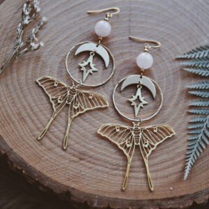 Wholesale New Bohemian National Fashion Women's Earrings Star and Moon Combination Earrings Hollow Pattern Butterfly Earrings