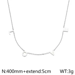 Steel Necklace Kn202534-GC