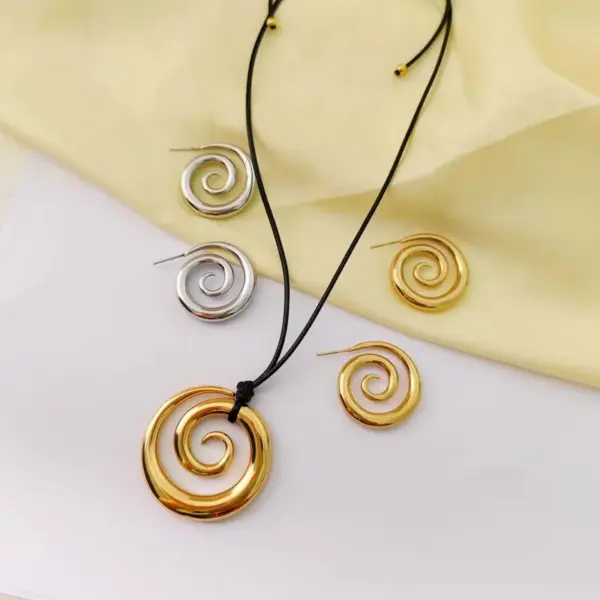 Wholesale PVD Coated 18K Gold Plated Real Gold Plated Geometric 304 Stainless Steel Casual Simple Style Waterproof Non Tarnish Earrings Necklace
