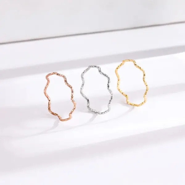 Wholesale Vacuum Plating Real Gold Plated 18K Gold Solid Color 304 Stainless Steel Glam Luxurious Solid Color Waterproof Non Tarnish Rings