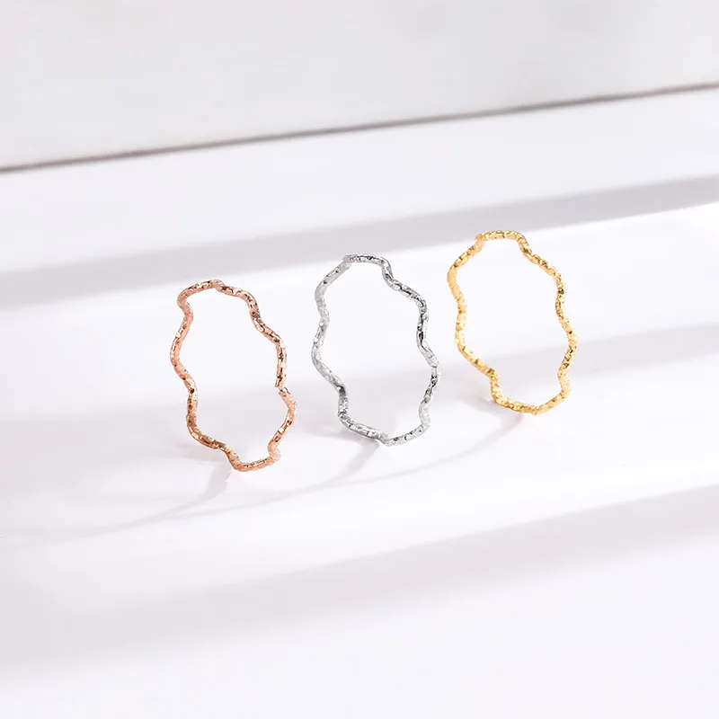 Wholesale Vacuum Plating Real Gold Plated 18K Gold Solid Color 304 Stainless Steel Glam Luxurious Solid Color Waterproof Non Tarnish Rings