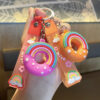 Wholesale New Cute Rainbow Donut Keychain Student Backpack Pendant Commemorative Gift Pendant Car Accessories
