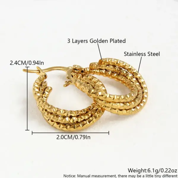 Wholesale 1 Pair Vacation Beach Geometric Plating 304 Stainless Steel 18K Gold Plated Earrings