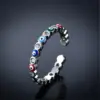 Wholesale Electroplating Golden Plated Eye Copper Fashion Enamel Rings