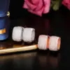 Wholesale 1 Pair Simple Style Shiny Geometric Inlay Copper Zircon Earrings