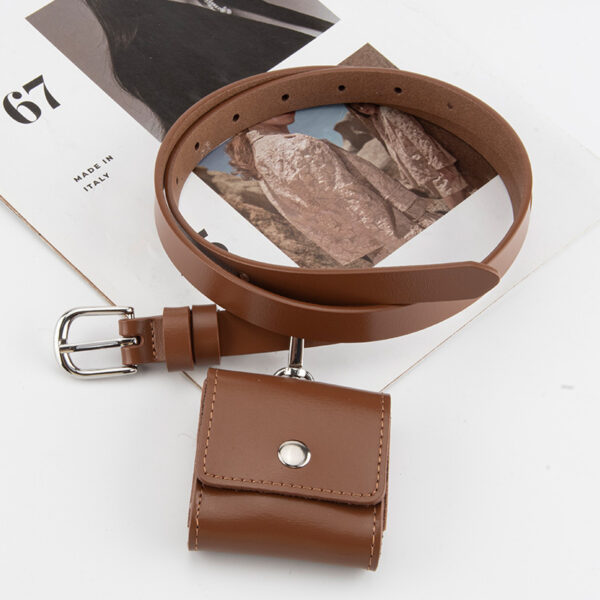 Wholesale Belt bag integrated genuine leather waist hanging headphone bag