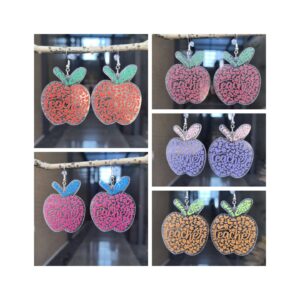 oly-473634dbc538fcc3af49cfb3413620bb Wholesale Cross-border New School Season Graduation Season Acrylic Earrings Apple English Letter Sweet Holiday Gift Earrings