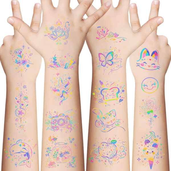 Wholesale Cross-Border New Cartoon Ins Colorfulful Line Tattoo Stickers Waterproof Party Party Gifts Funny Fun Stickers