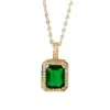 Wholesale Copper Gold Plated Fashion Gold Plated Square Zircon Pendant Necklace