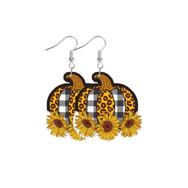 Wholesale Leather Thanksgiving Pumpkin Earrings
