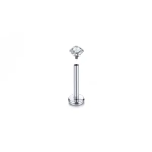 Titanium Natural Color / Rod 1.2 * 10mm / Zircon 3mm