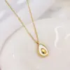 PVD Coated Real Gold Plated 18K Gold Avocado 304 Stainless Steel Casual Simple Style Waterproof Non Tarnish Earrings Necklace