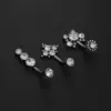 Wholesale Fashion Solid Color Stainless Steel Inlay Zircon Belly Ring 1 Piece