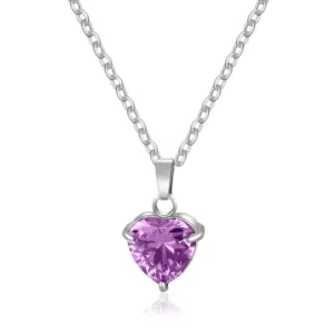 Steel Purple Heart-Shaped / Necklace