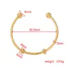 Wholesale PVD Coated 18K Gold Rose Gold Real Gold Plated Solid Color Stainless Steel Retro Waterproof Non Tarnish Bangle