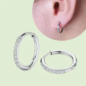 Wholesale 201 Stainless Steel Solid Color Zircon Real Gold Plated Elegant Waterproof Non Tarnish Inlay Hoop Earrings