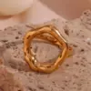 Wholesale 304 Stainless Steel Circle PVD Coated Stone-Free 18K Gold Plated Real Gold Plated Basic Simple Style Classic Style Waterproof Non Tarnish Plating Rings