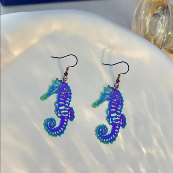 Wholesale 1 Pair Simple Style Classic Style Color Block Patchwork 304 Stainless Steel Drop Earrings