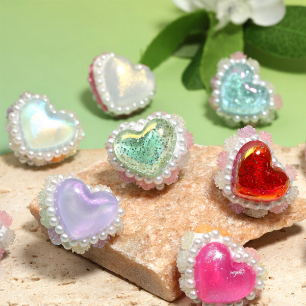 Wholesale Pearl sequin double-sided 3D heart-shaped beaded ball