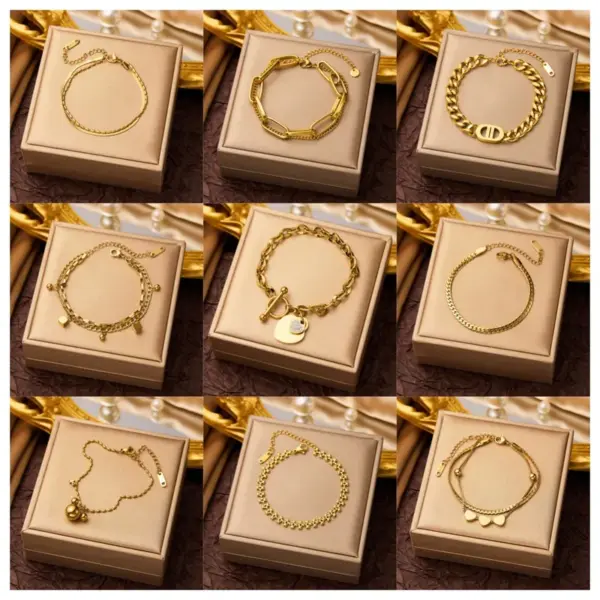 Wholesale Geometric 304 Stainless Steel Simple Style IG Style 304 Stainless Steel Bracelets