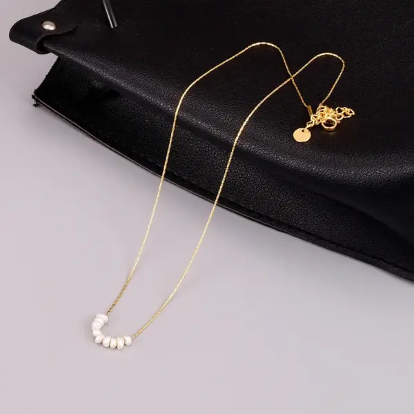 Women'S 304 Stainless Steel Vacuum Plating PVD Coated 18K Gold Plated Inlay Inlaid Heart Freshwater Pearl Shell Necklace Imitation Jewelry