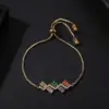 Wholesale 304 Stainless Steel Copper Gold Plated Casual Elegant Simple Style Drawstring Inlay One-Shaped Quadrilateral Bamboo Zircon Bracelets