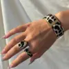 Wholesale PVD Coated Real Gold Plated 14K Gold Geometric Heart Shape Leopard 304 Stainless Steel Elegant Classical Cute Waterproof Non Tarnish Charms Rings Bangle