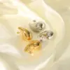 PVD Coated Real Gold Plated 18K Gold Water oplets 304 Stainless Steel Simple Style Waterproof Non Tarnish Ear Studs