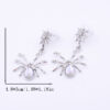 Wholesale Dark Metal Punk Spider Moonstone Earrings