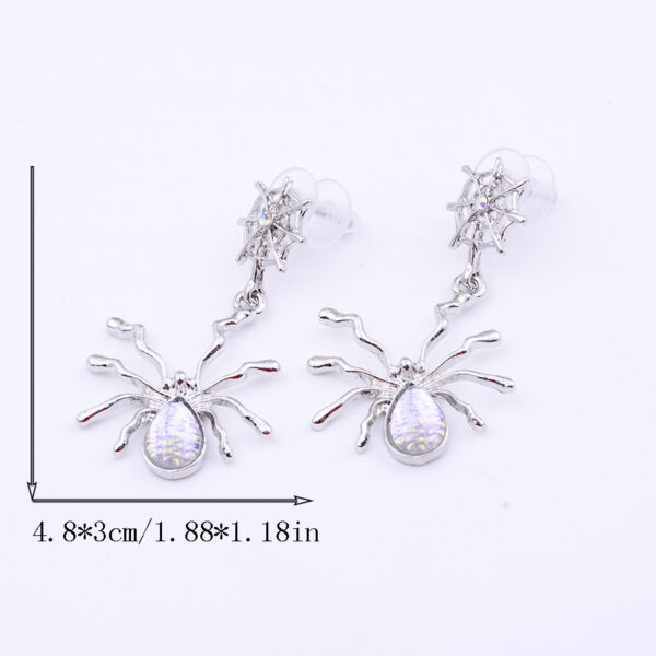 Wholesale Dark Metal Punk Spider Moonstone Earrings