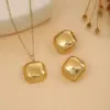 Wholesale Jewelry Elegant Retro Geometric Heart Shape Flower Stainless Steel Plating Jewelry Set