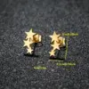 Ion Plating (IP) 18K Gold Real Gold Plated Star 304 Stainless Steel Cute Sweet Waterproof Non Tarnish Small Stud Earrings Ear Studs