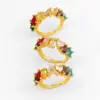 Wholesale Fashion Letter Copper 18k Gold Plated Artificial Gemstones In Bulk