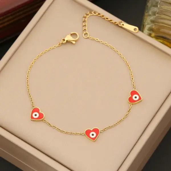 Wholesale Stainless Steel 18K Gold Plated Commute Plating Heart Shape Bracelets
