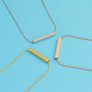 304 Stainless Steel Customization Laser Engraving Solid Color PVD Coated 18K Real Gold Plated Simple Style Waterproof Non Tarnish Polishing Plating Necklace