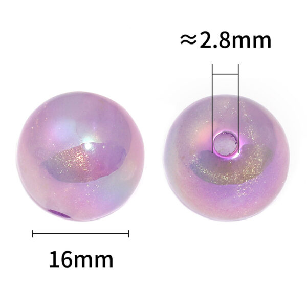 Wholesale 16mm Acrylic Luminous Fine Flash Small Beads DIY Beaded Pen Accessories Bracelet Necklace Beads