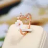 Wholesale Simple Style Flower Copper Inlay Zircon Open Ring 1 Piece