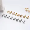 Wholesale 1 Piece Sweet Simple Style Geometric Wings Butterfly Plating Inlay Copper Zircon Cartilage Earrings