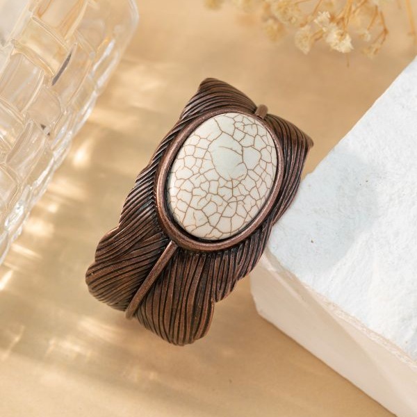 Wholesale New Amazon Cross-Border Bohemian Peacock Feather Bracelet European and American Light Luxury Iron Material Creative Jewelry