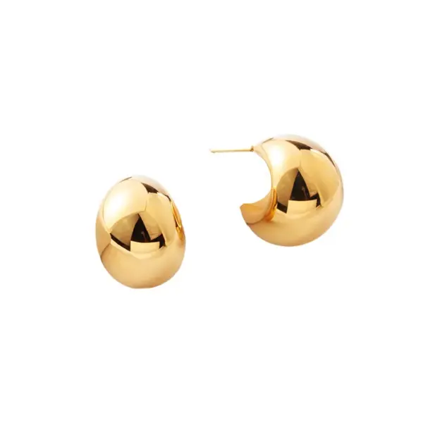 Wholesale 1 Pair Simple Style Solid Color Plating Titanium Steel Gold Plated Ear Studs