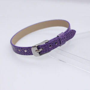Square steel buckle 8mm snake pattern wristband-dark purple