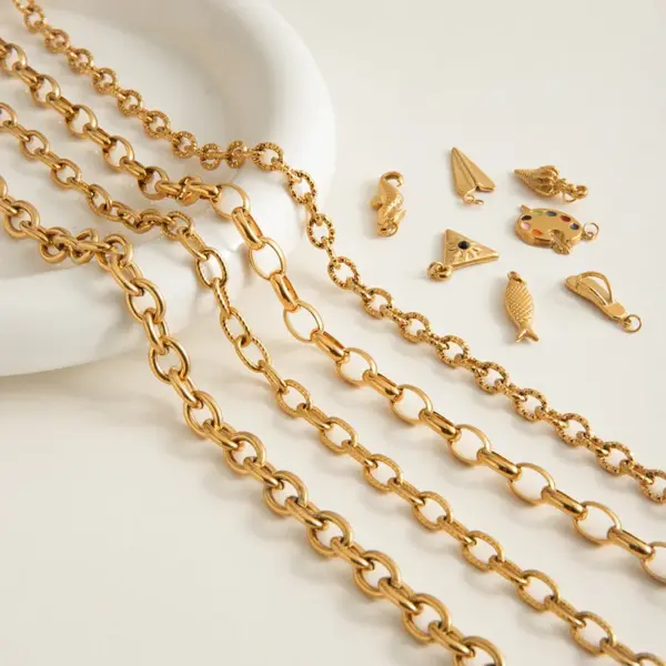 PVD Coated Real Gold Plated Geometric 316 Stainless Steel Simple Style Commute Waterproof Non Tarnish 316 Stainless Steel Chain Necklace