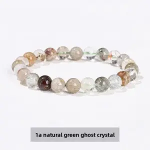 1a Natural Green Ghost Bracelet / Diameter 8.1-8.8mm (about 21-23 Pieces)