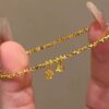 oly-479372a5cbf2c39d6cde1c884c0f1eb3 Wholesale Ser Shiny Gold Small Lily-of-the-valley Flower Bracelet Women's Niche Design Light Luxury High-grade Distinctive Didi Ball Beaded Jewelry