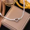 Wholesale PVD Coated Real Gold Plated 18K Gold Heart Shape 304 Stainless Steel Vacation Waterproof Non Tarnish Bracelets Necklace