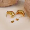 Wholesale Ion Plating (IP) 18K Gold Plated Geometric 304 Stainless Steel Simple Style Waterproof Non Tarnish Ear Studs
