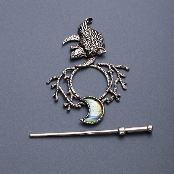 Wholesale Retro Wolf Moon Hairpin Nordic Gothic Headdress Bohemian Norwegian Style Hair Accessories Set