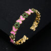 oly-479bfd1f703c4570baef559ded8d8ea9 Wholesale Fashion Internet pular Copper Gold Plated Oil opping Butterfly Bracelet Advanced Sense Opening Exquisite Bracelet Aessories for Women